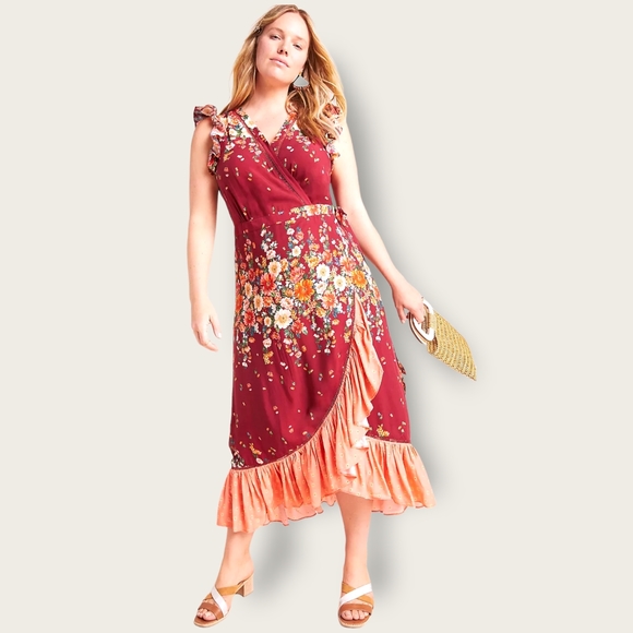 Anthropologie Dresses & Skirts - Farm Rio x Anthropologie  Tesorina Wrap Maxi Dress 2X